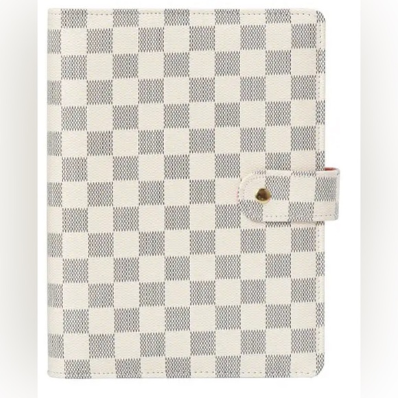 Other - Checkered White and Grey Planner Cover A5 Refillable ( without paper )